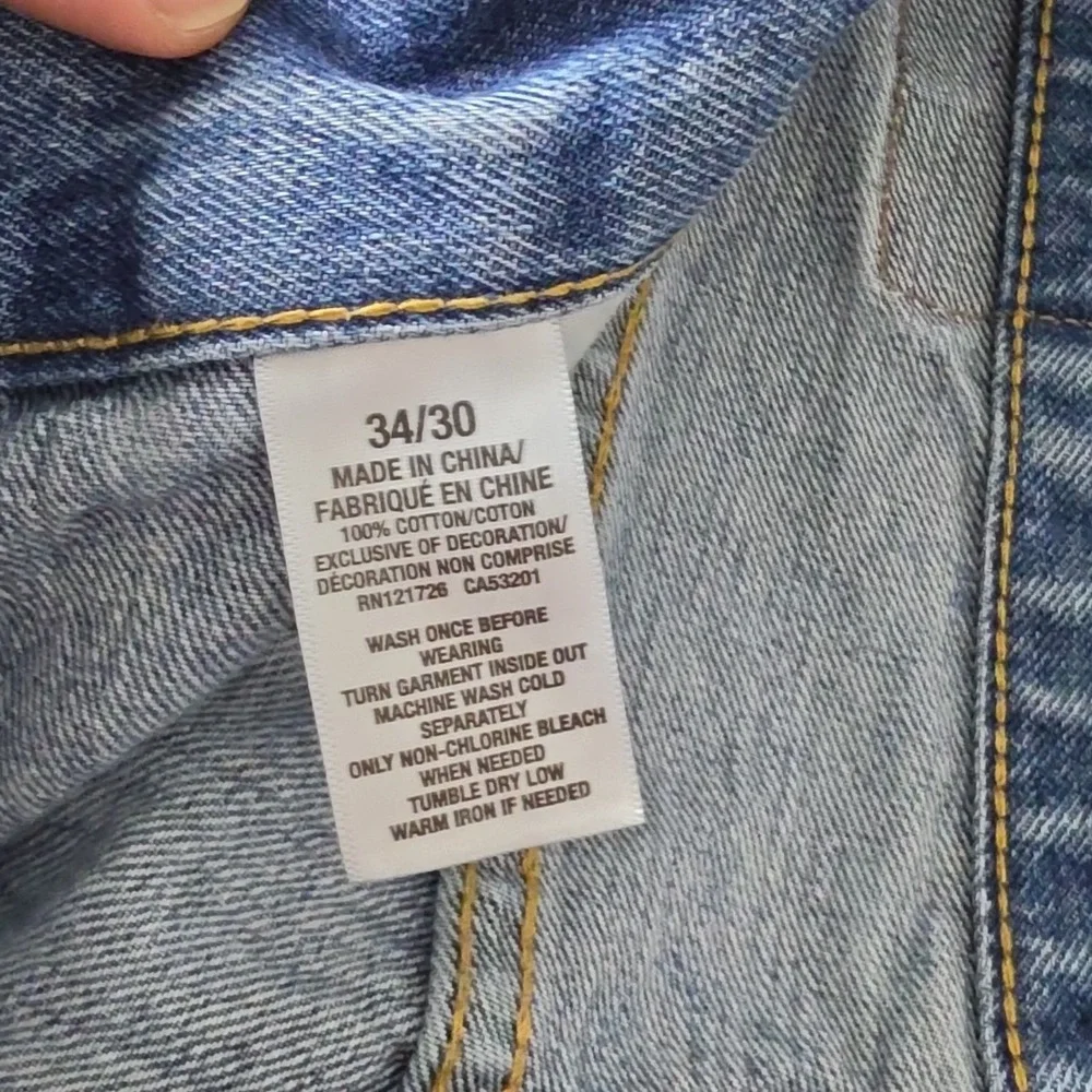 Aéropostale Relaxed Straight Denim‎ Jeans Blue Medium Wash Distressed Men's